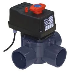 Válvula de disco rotativa 3 vias PVC-U automática 90º 230 VAC – Cepex